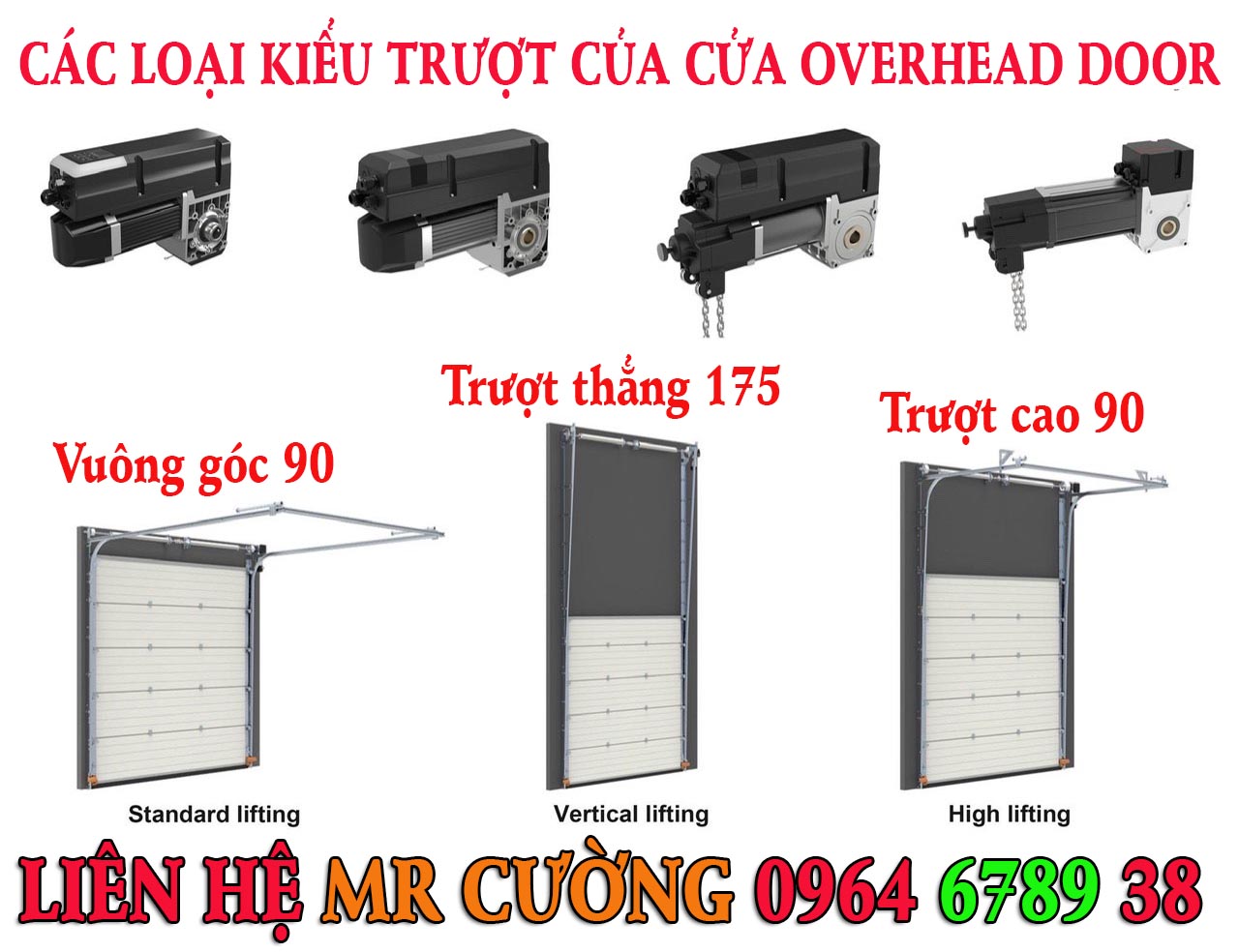 Các loại kiểu trượt trần overhead door